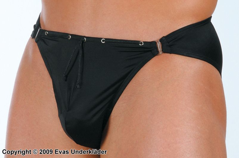 Male thong with easy open sides